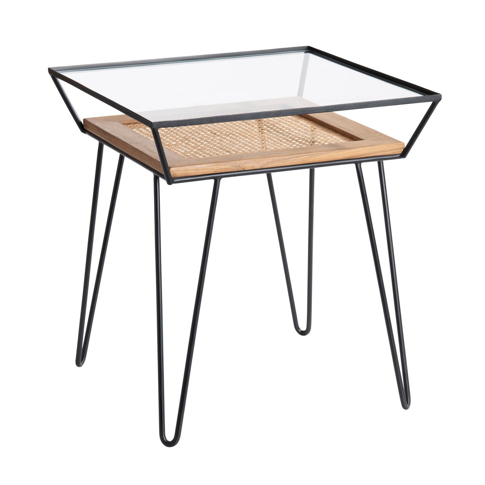 Crestview Collection Burnside Glass and Rattan End Table - Image 2