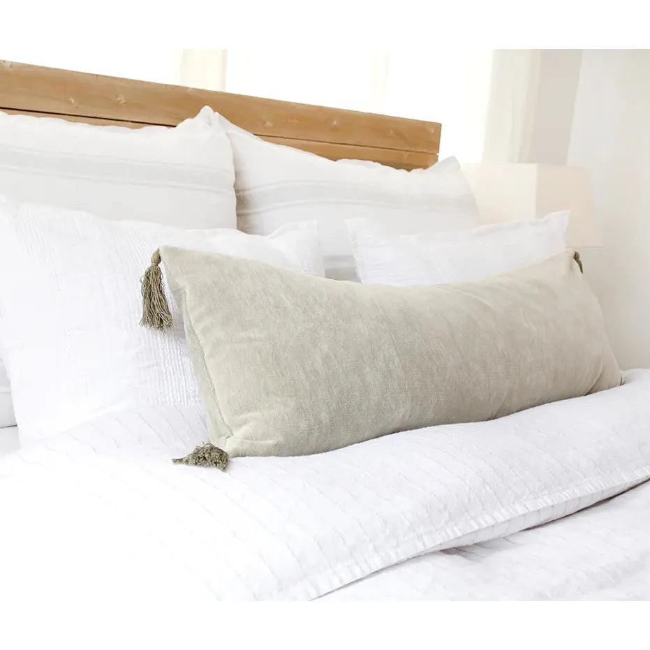 Pom Pom at Home Bianca Natural Velvet Rectangular Pillow with Insert  ~ 14 x 40” ~ SWEETHEART SALE ~ LIMITED QUANTITY - Image 2
