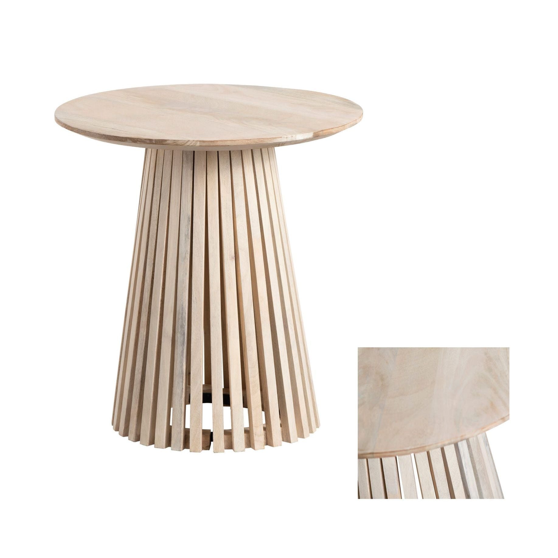 Crestview Collection San Bernadino Slatted Wood End Table - Image 3