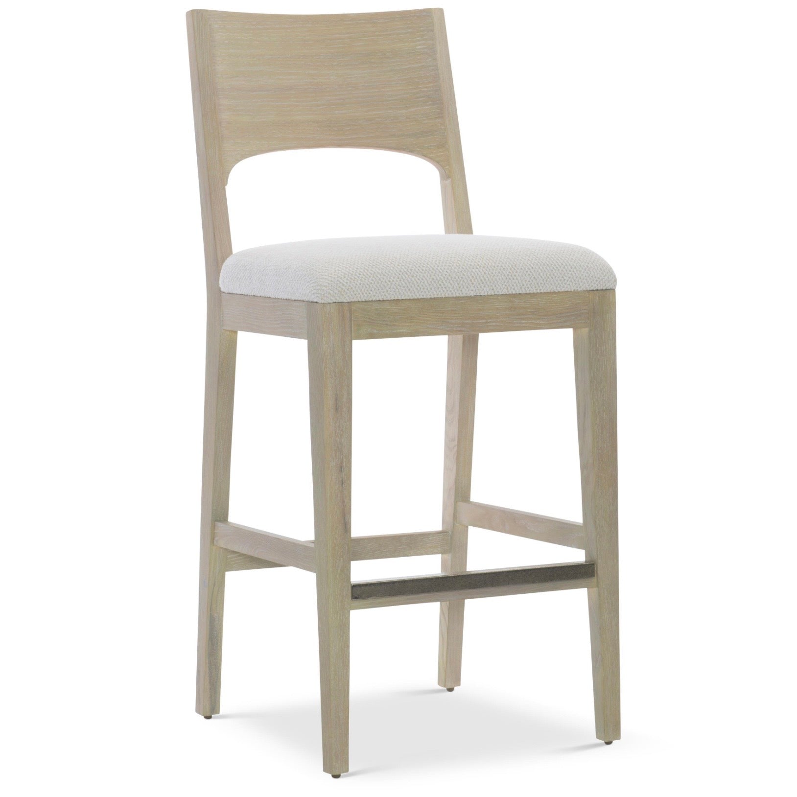 Bernhardt Solaria Collection Bar Stool ~ Dune Finish with Upholstered Seat