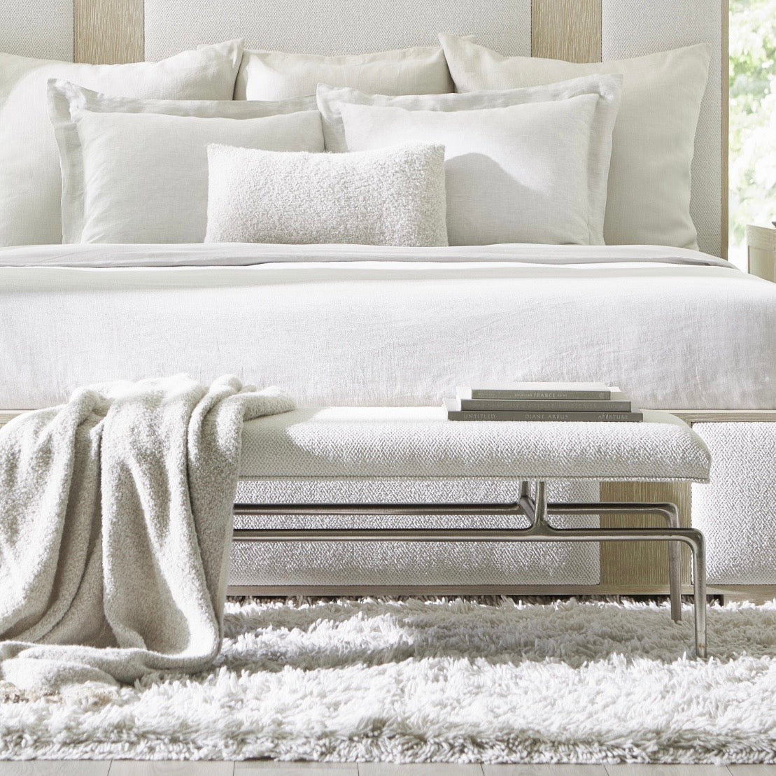 Bernhardt Solaria Collection Upholstered Bench With Metal Frame