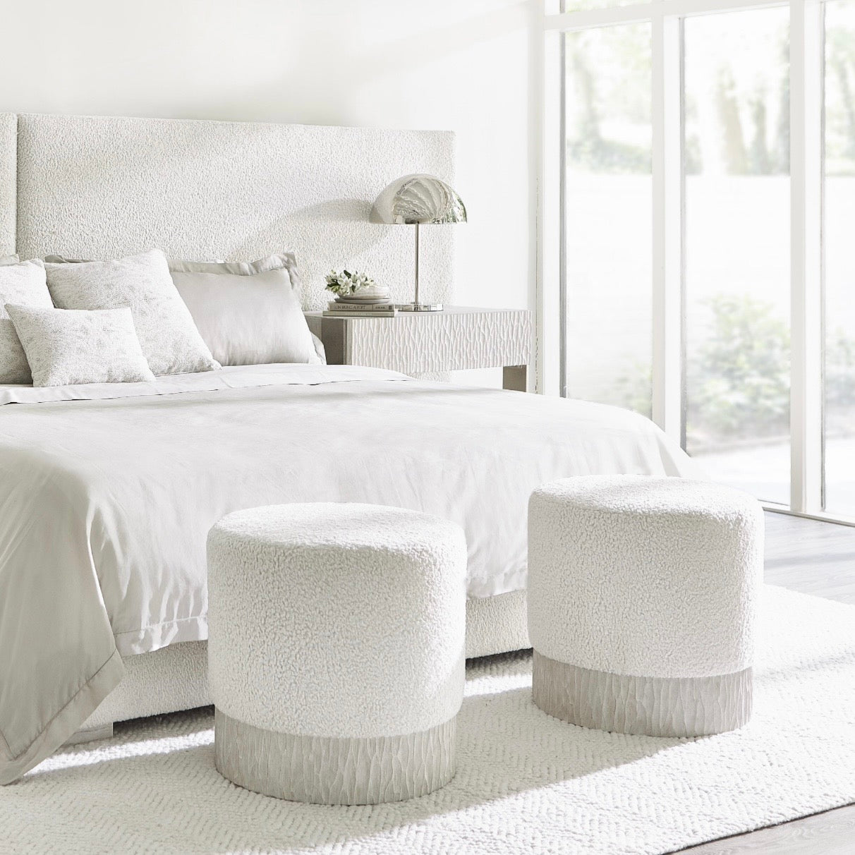 Bernhardt Solaria Collection Upholstered Round Ottoman - Image 2