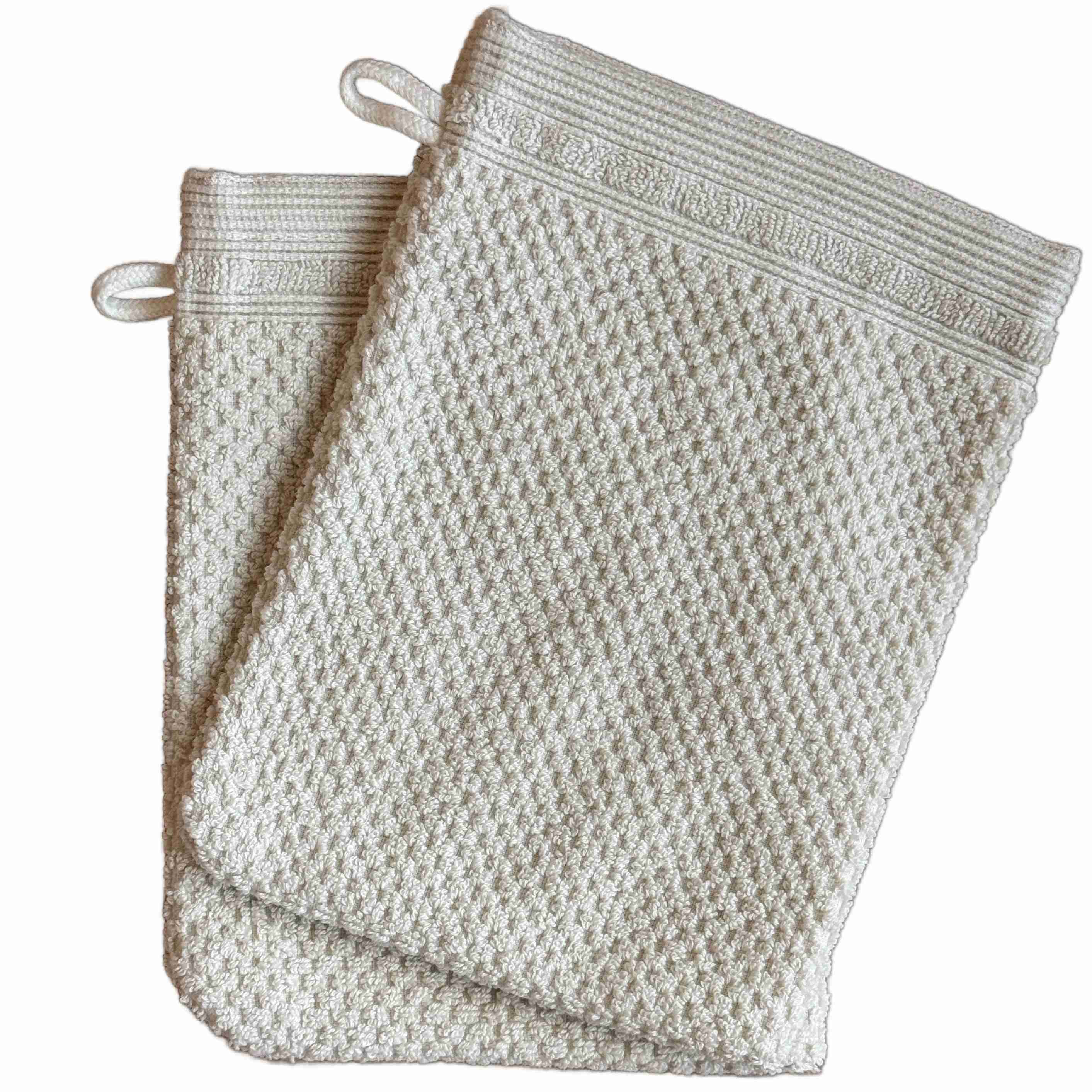 Anaya Home Serenity Cotton Soft Beige Wash Glove ~ Set of 2