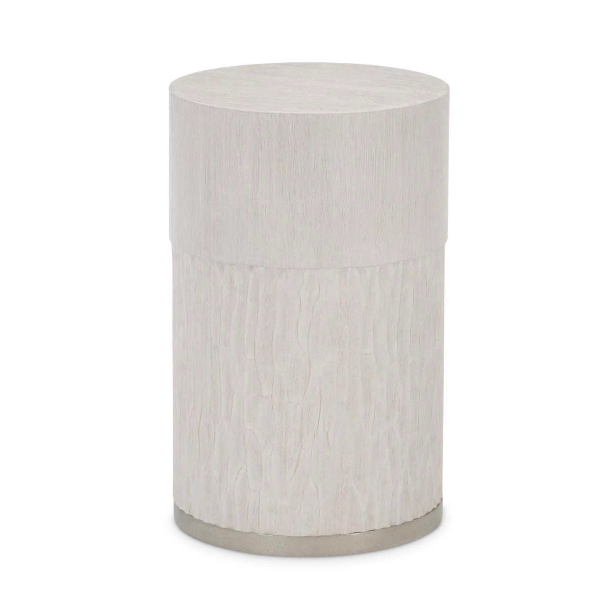 Bernhardt Solaria Collection Round Accent Table ~ Weathered Bone Finish - Image 1