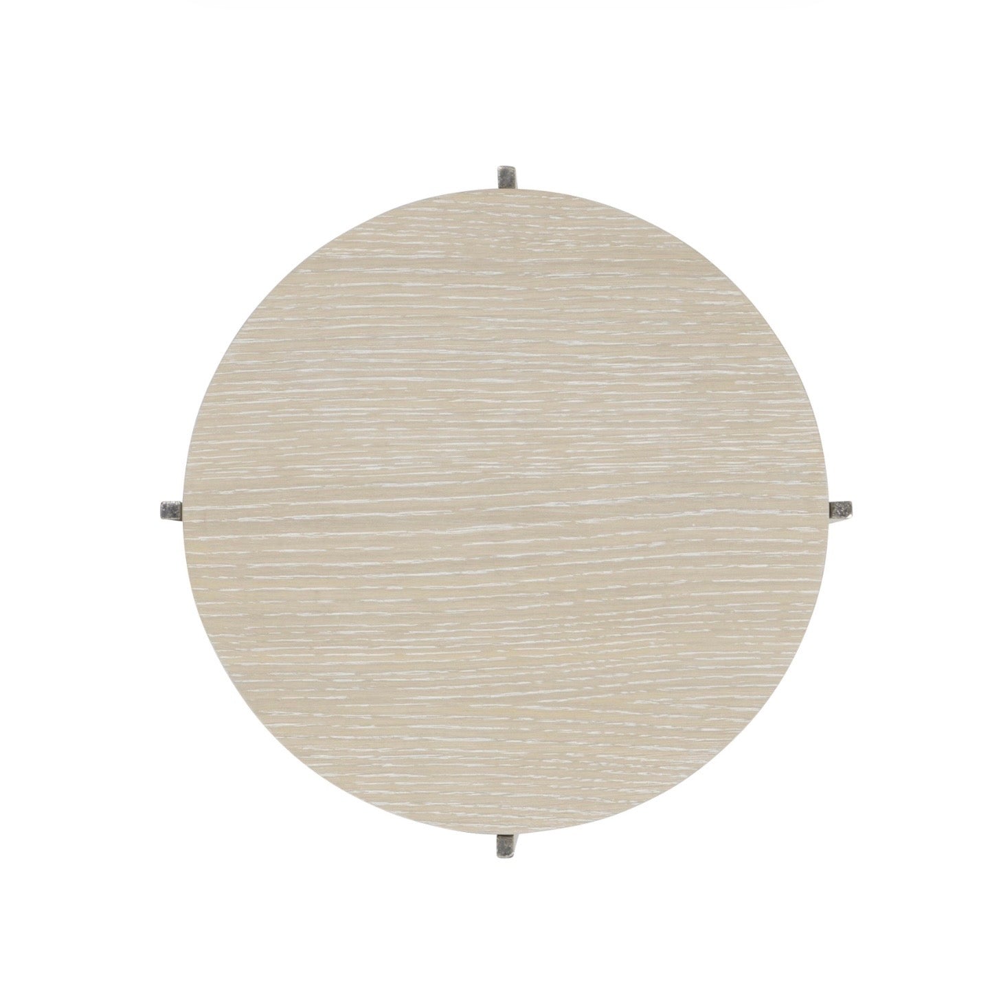 Bernhardt Solaria Collection Pedestal Accent Table ~ Dune Finish With Shiny Nickel Base - Image 3