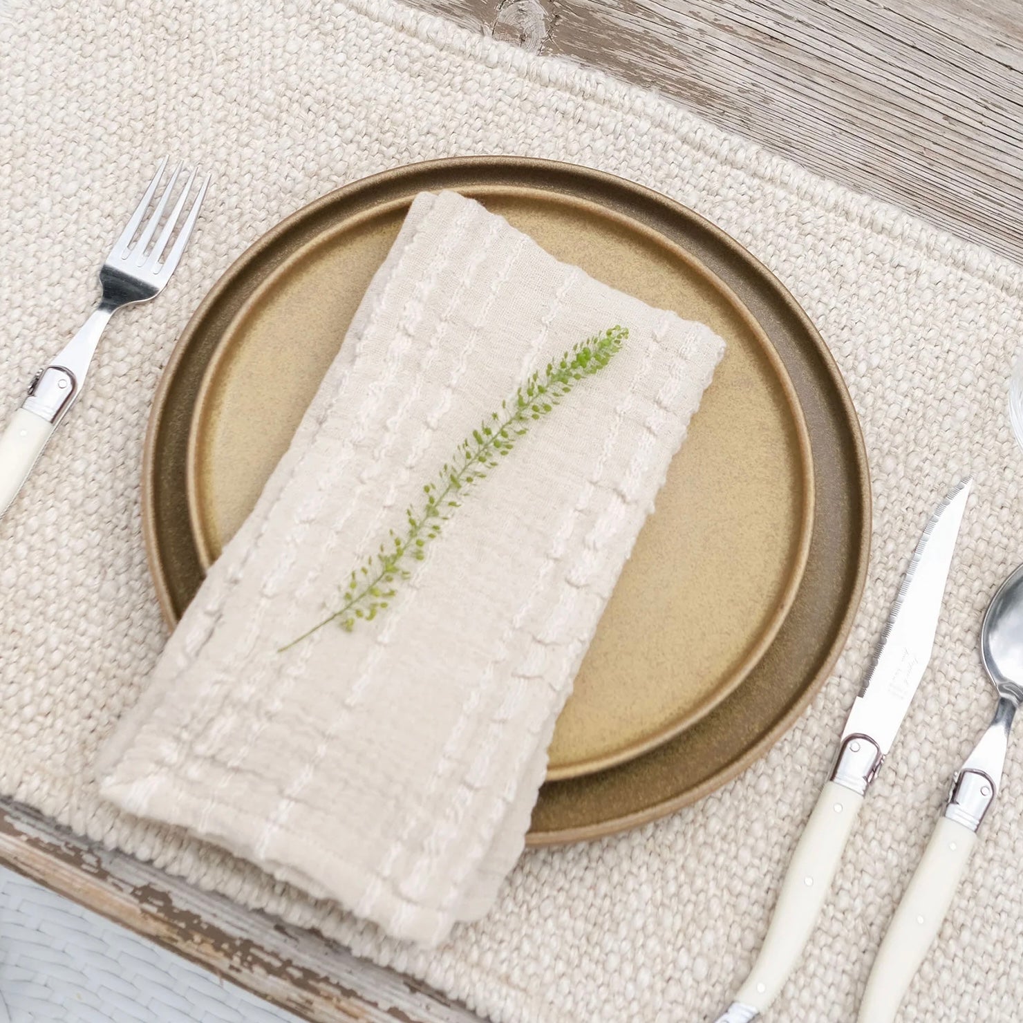 Pom Pom at Home Kenwood White Set of 4 Napkins ~ 13 x 19 - Image 1