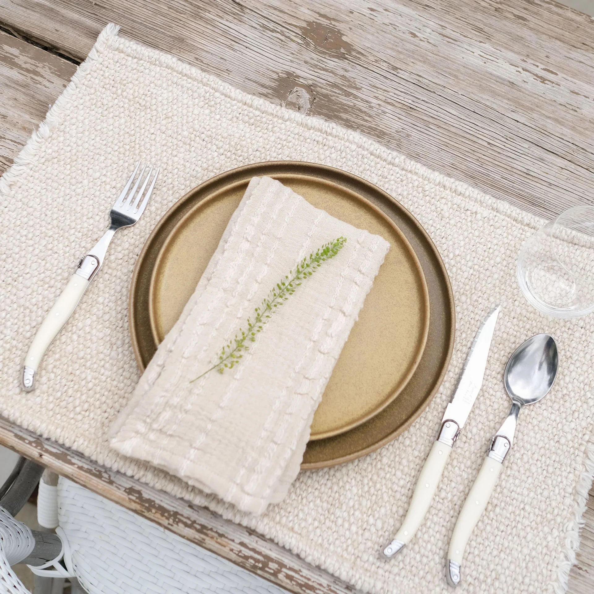 Pom Pom at Home Porter White Set of 4 Placemats ~ 13 x 19 - Image 2