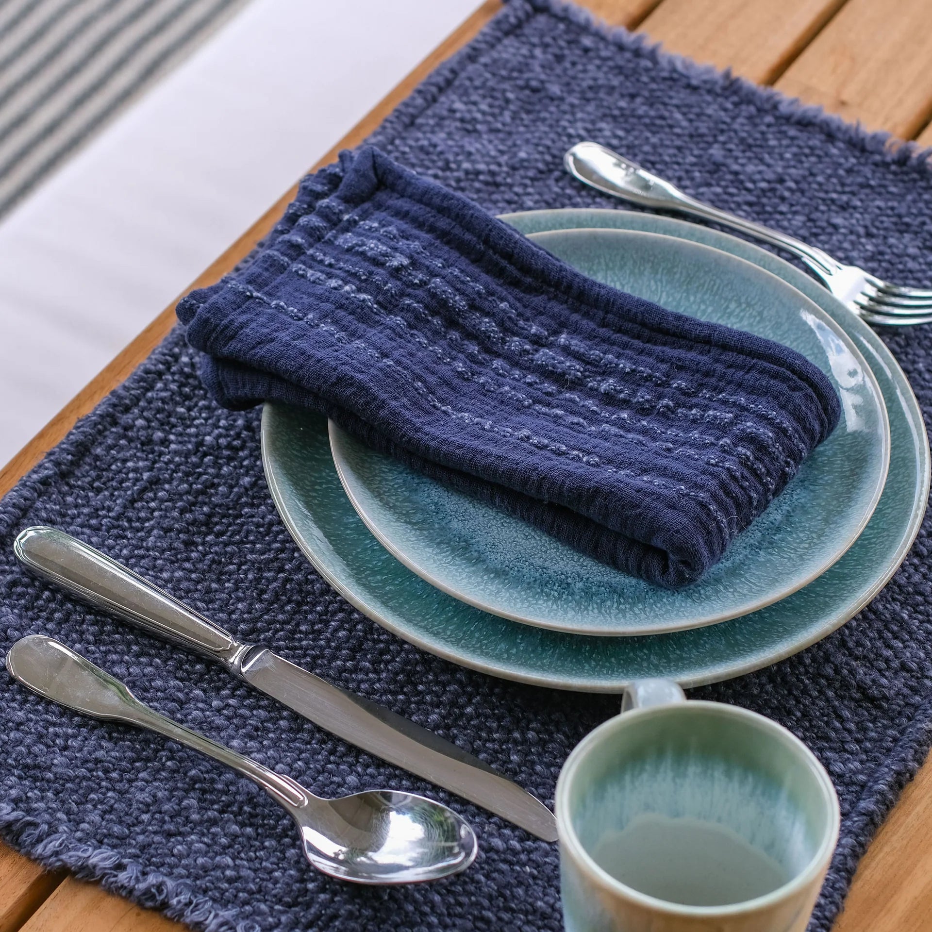 Pom Pom at Home Porter Navy Set of 4 Placemats ~ 13 x 19 - Image 2