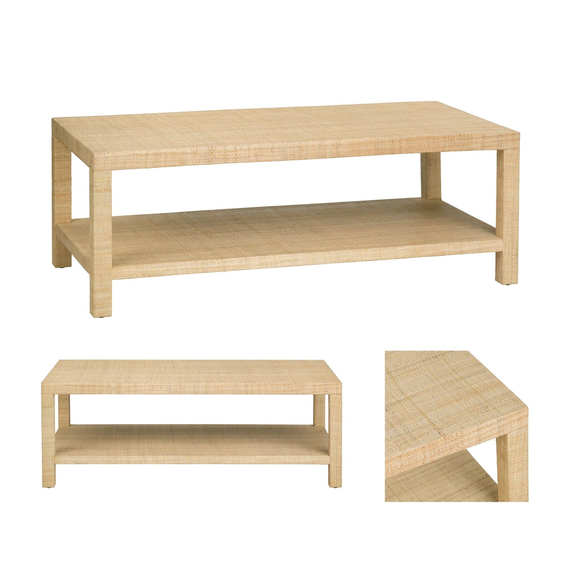 Crestview Collection Providence Rafia Coffee Table - Image 3