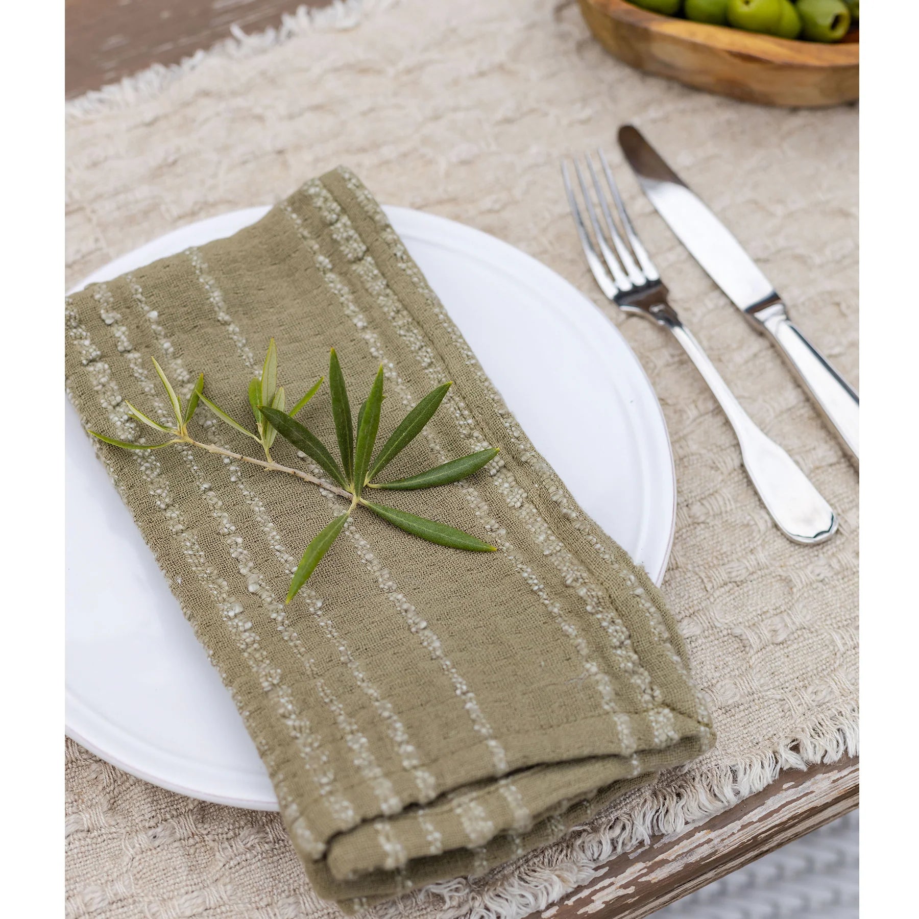 Pom Pom at Home Kenwood Moss Set of 4 Napkins ~ 13 x 19 - Image 1
