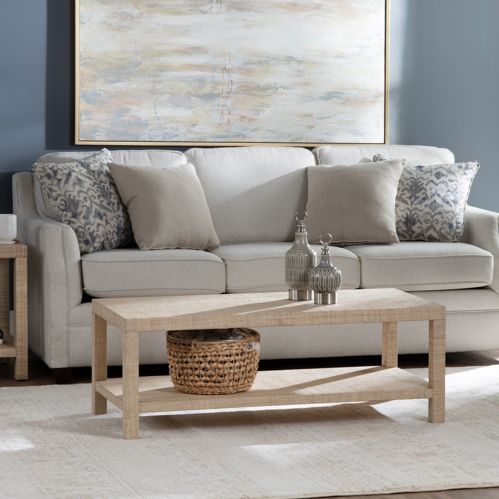 Crestview Collection Providence Rafia Coffee Table - Image 1
