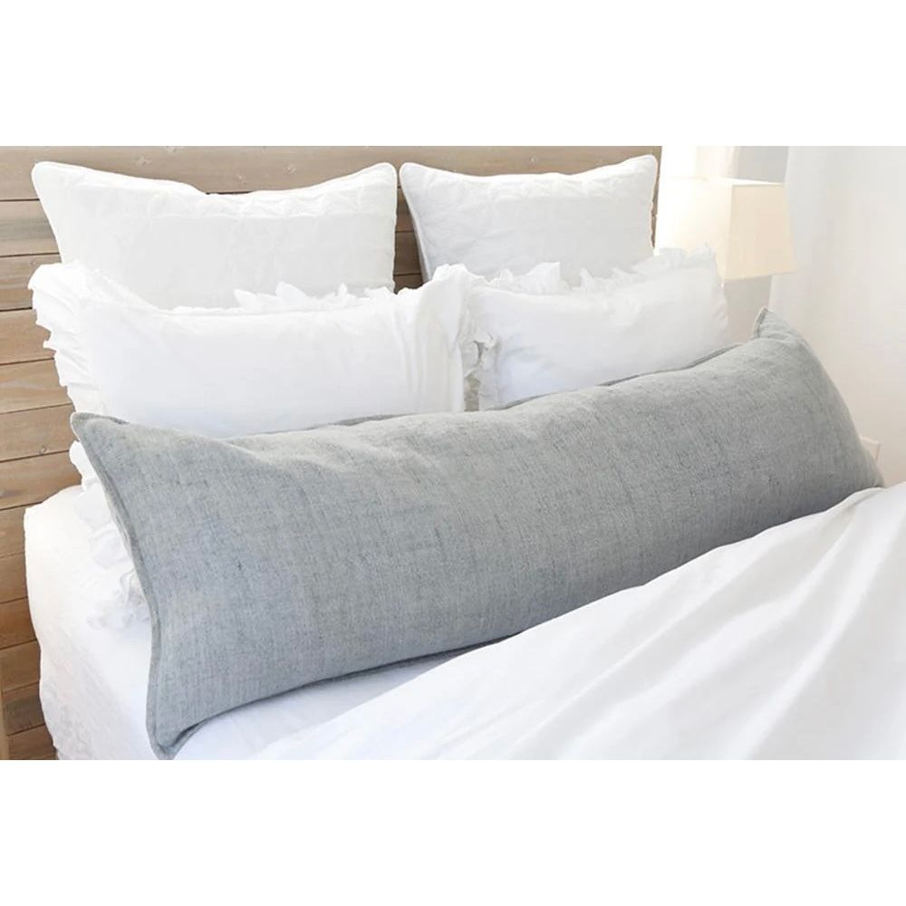 Pom Pom at Home Montauk Ocean Linen Body Pillow with Insert  ~ 18 x 60 - Image 1