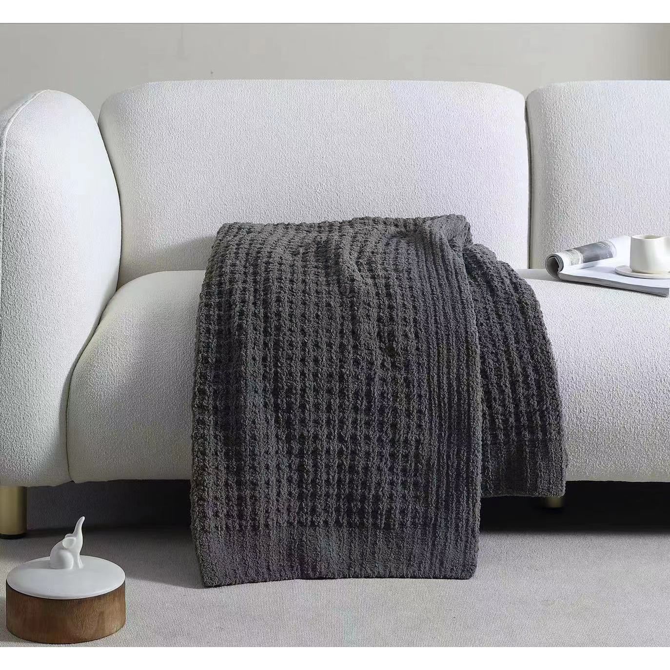 Sunday Citizen Waffle Lightweight Throw in Granite ~ 75 x 52 - Image 2