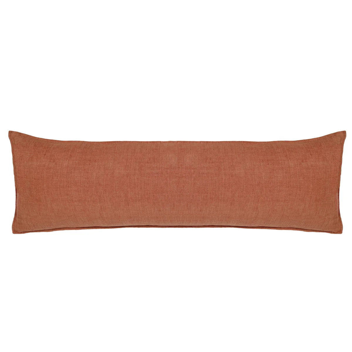 Pom Pom at Home Montauk Terracotta Linen Body Pillow with Insert  ~ 18 x 60 - Image 1