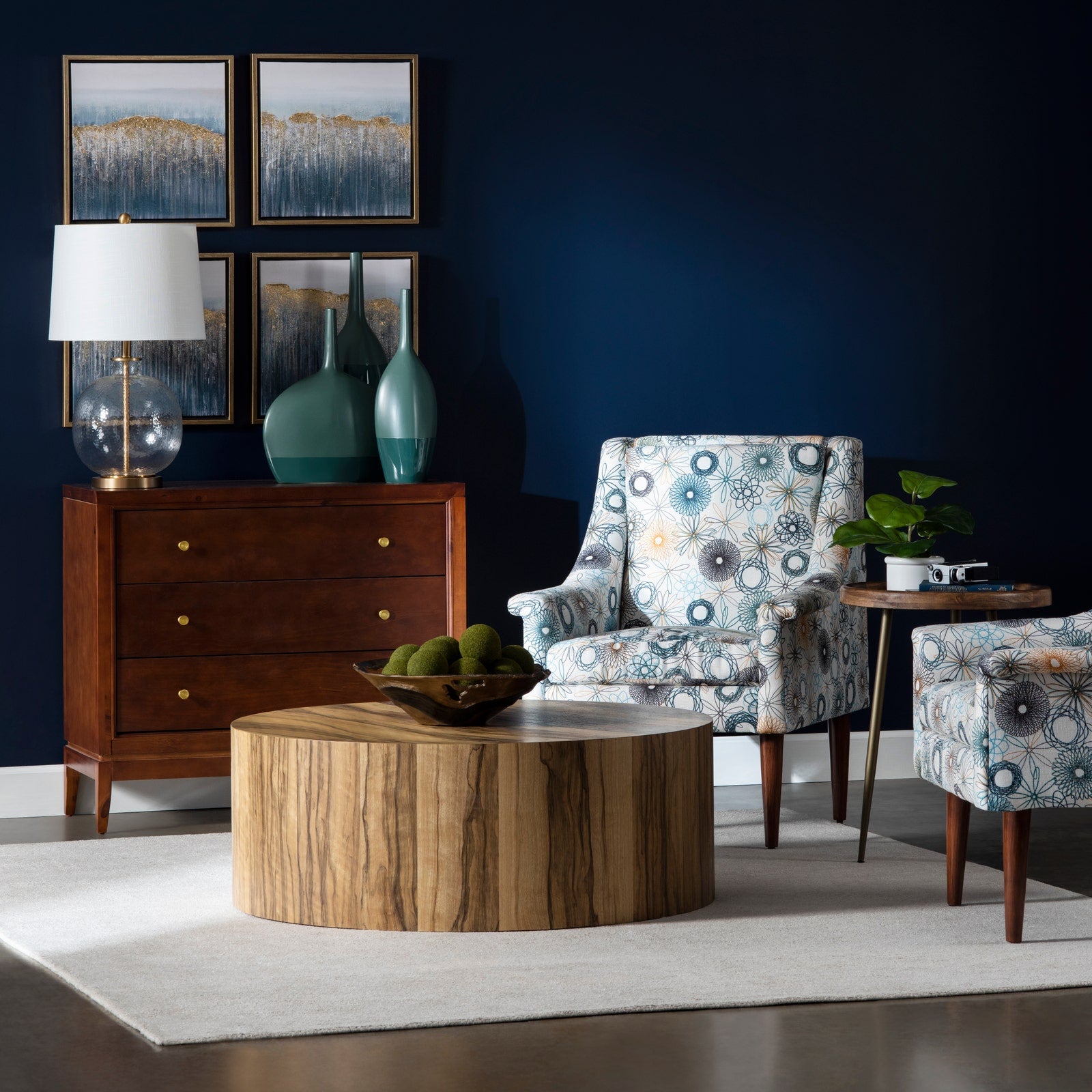 Crestview Collection Limba Modern Organic Round Coffee Table - Image 2