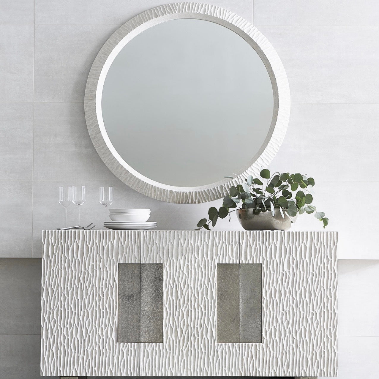 Bernhardt Solaria Collection Round Mirror - Image 3