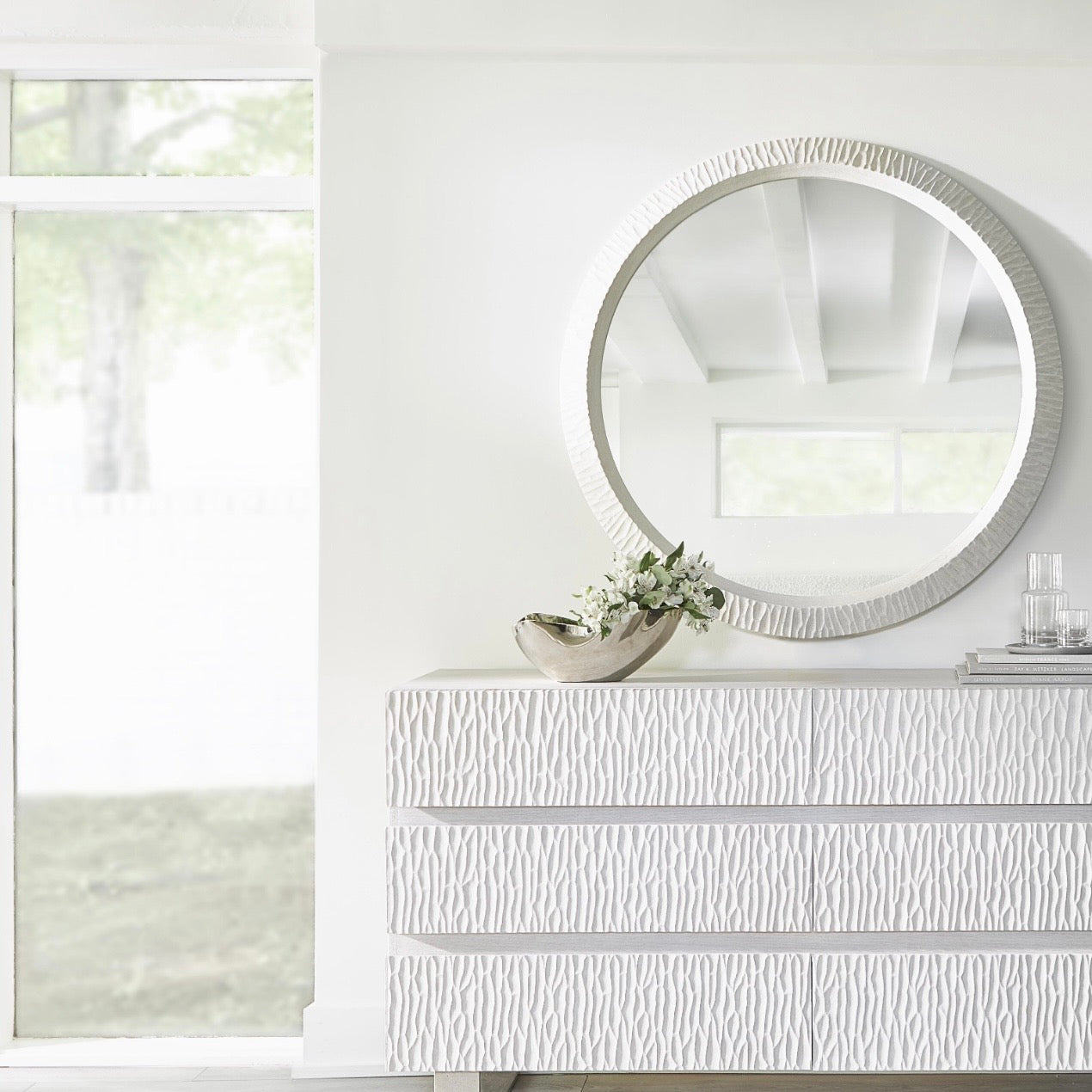 Bernhardt Solaria Collection Round Mirror