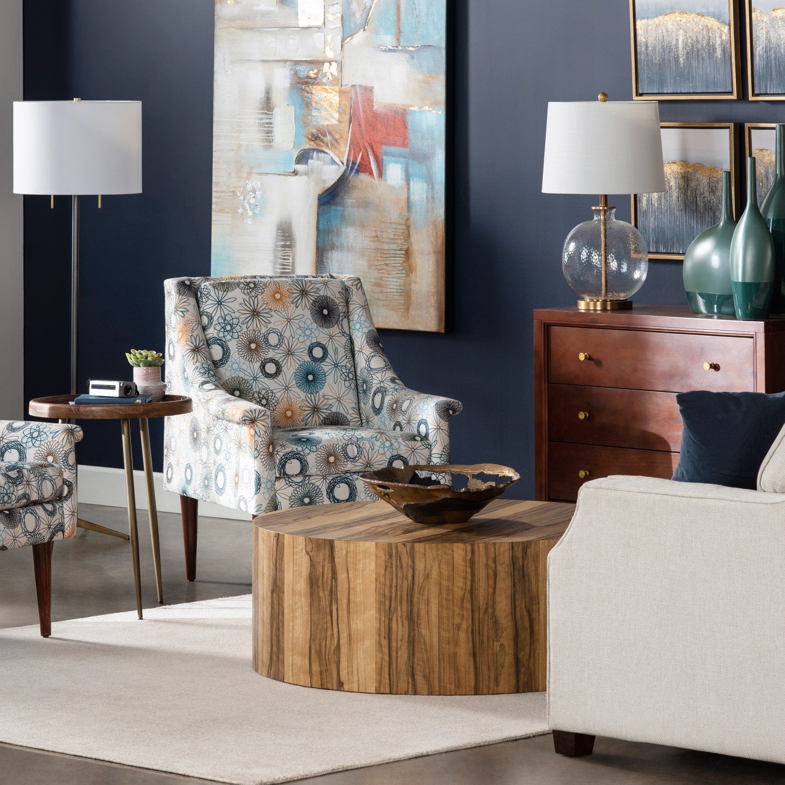 Crestview Collection Limba Modern Organic Round Coffee Table - Image 3