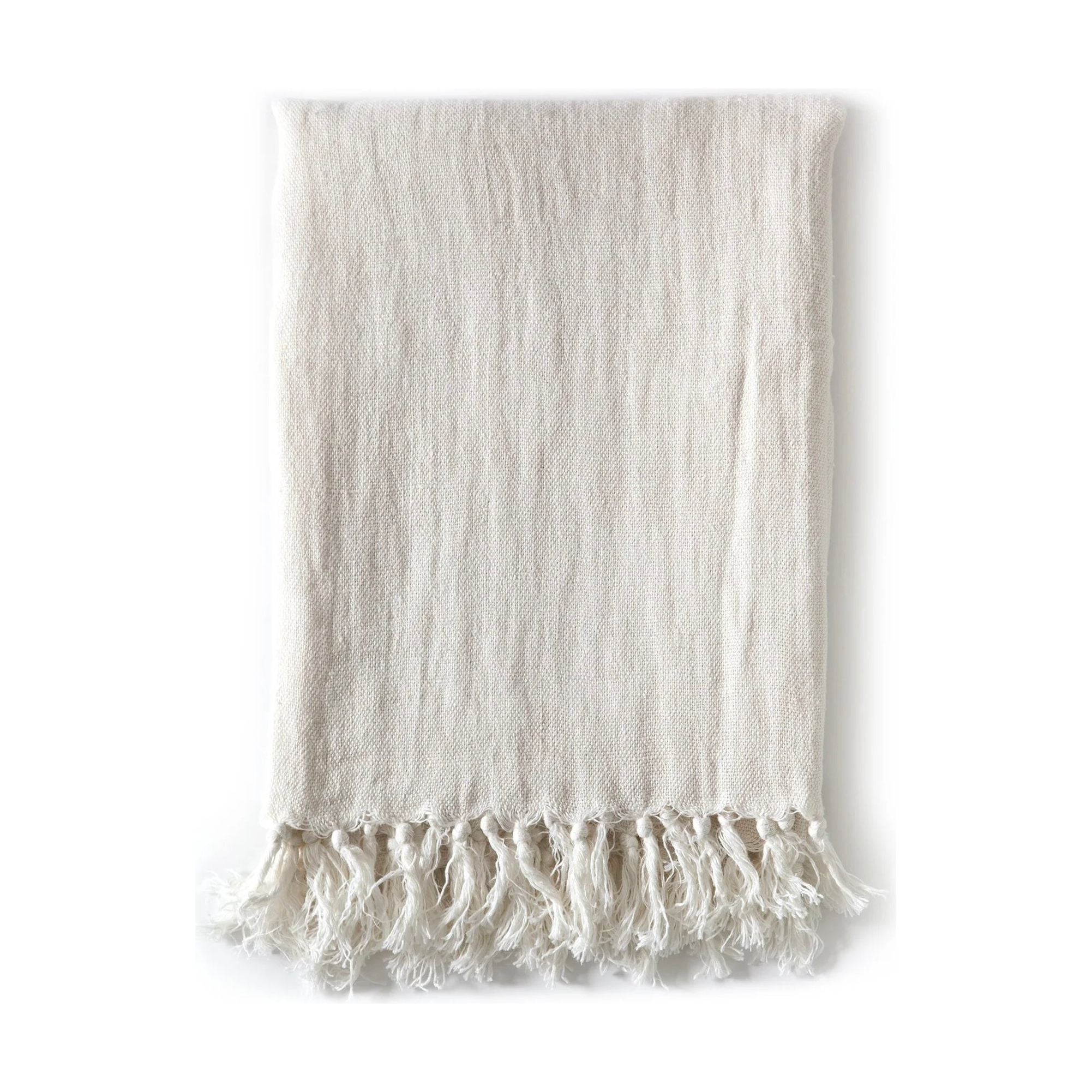 Pom Pom at Home Montauk Cream Linen Throw Blanket ~ 50” x 70” - Image 1