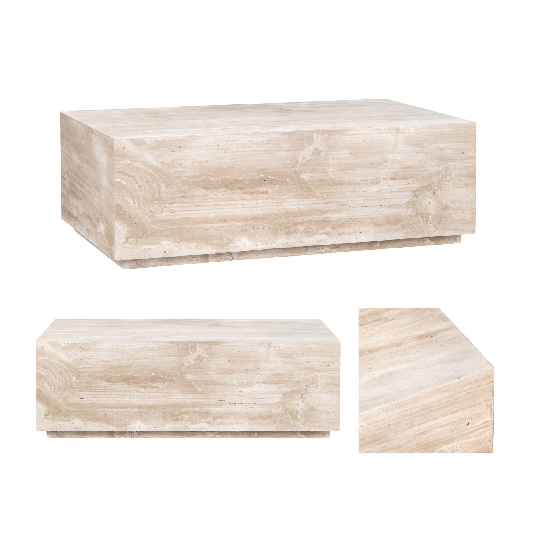 Crestview Collection Palermo Travertine Coffee Table - Image 3