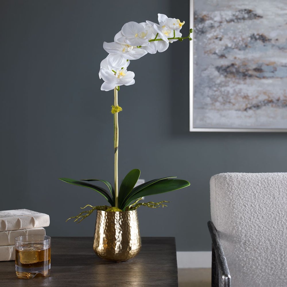 Uttermost Cami Orchid, Brass Botanicals - Image 2