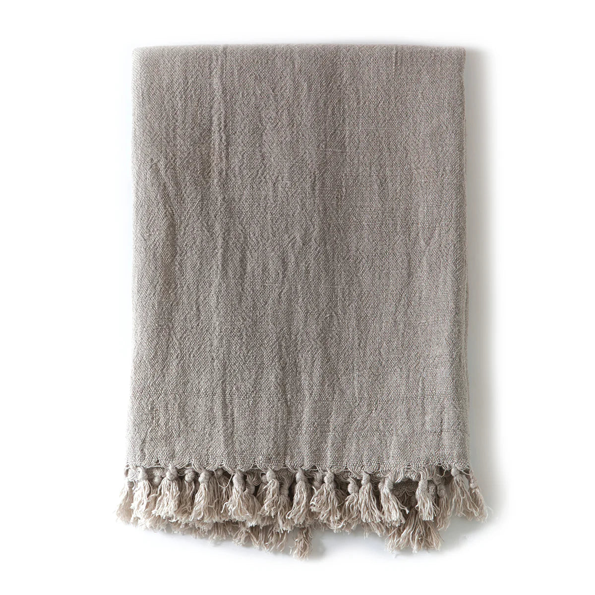 Pom Pom at Home Montauk Natural Linen Throw Blanket ~ 50” x 70” - Image 1