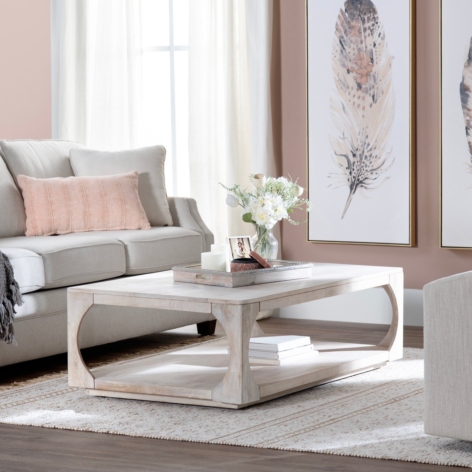 Crestview Collection Apollo Whitewashed Coffee Table - Image 2