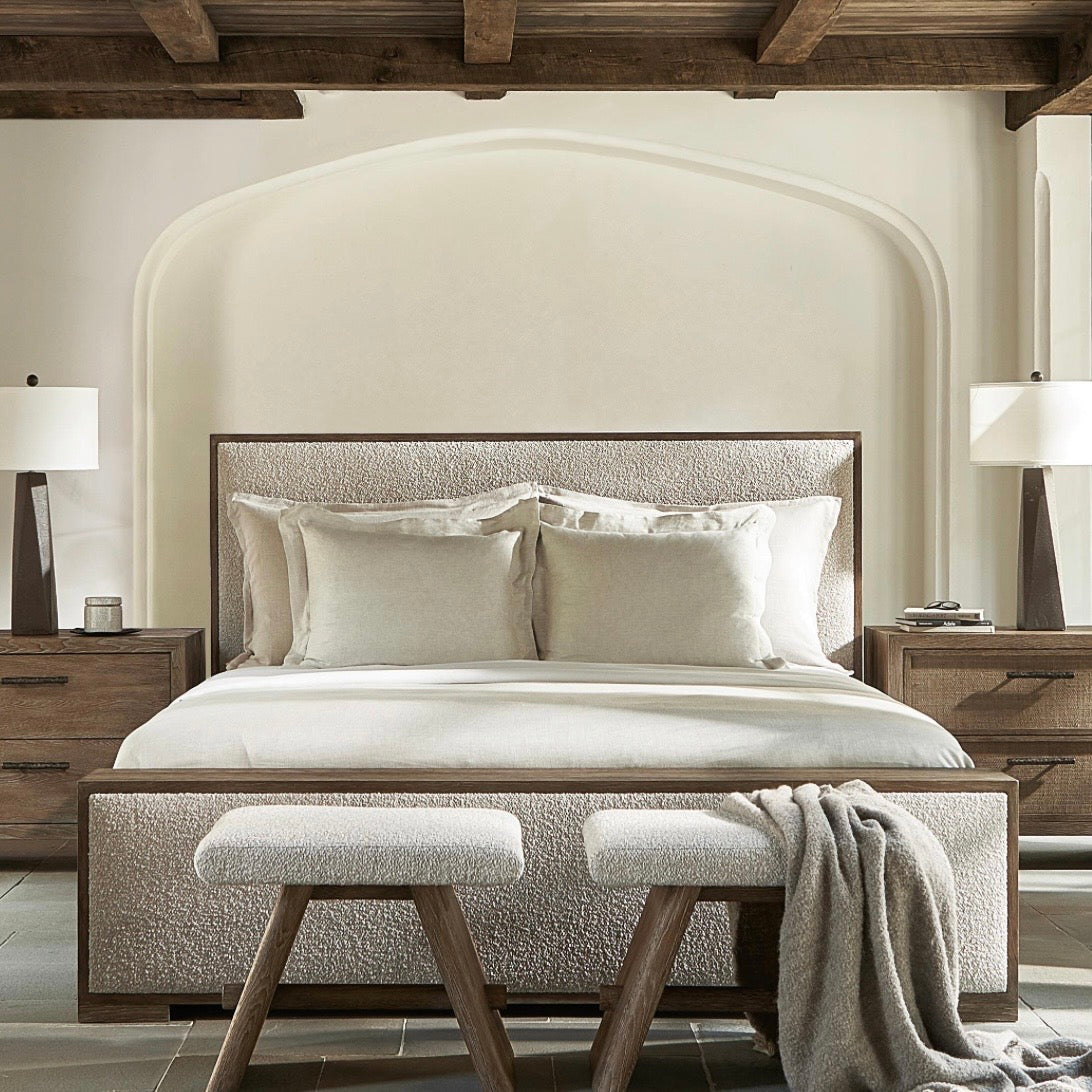 Bernhardt Casa Paros Collection Upholstered Panel Bed ~ Available in Queen And King Sizes