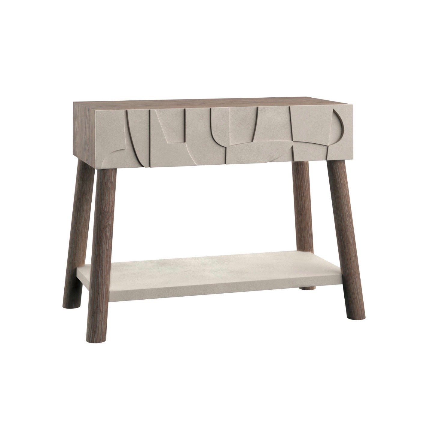 Bernhardt Casa Paros Collection One Drawer Nightstand ~ Bedrock Faux Concrete Finish - Image 2