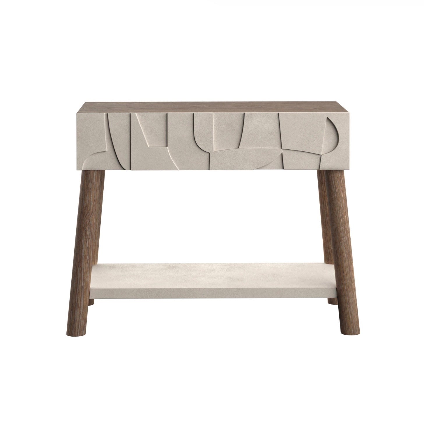 Bernhardt Casa Paros Collection One Drawer Nightstand ~ Bedrock Faux Concrete Finish - Image 3