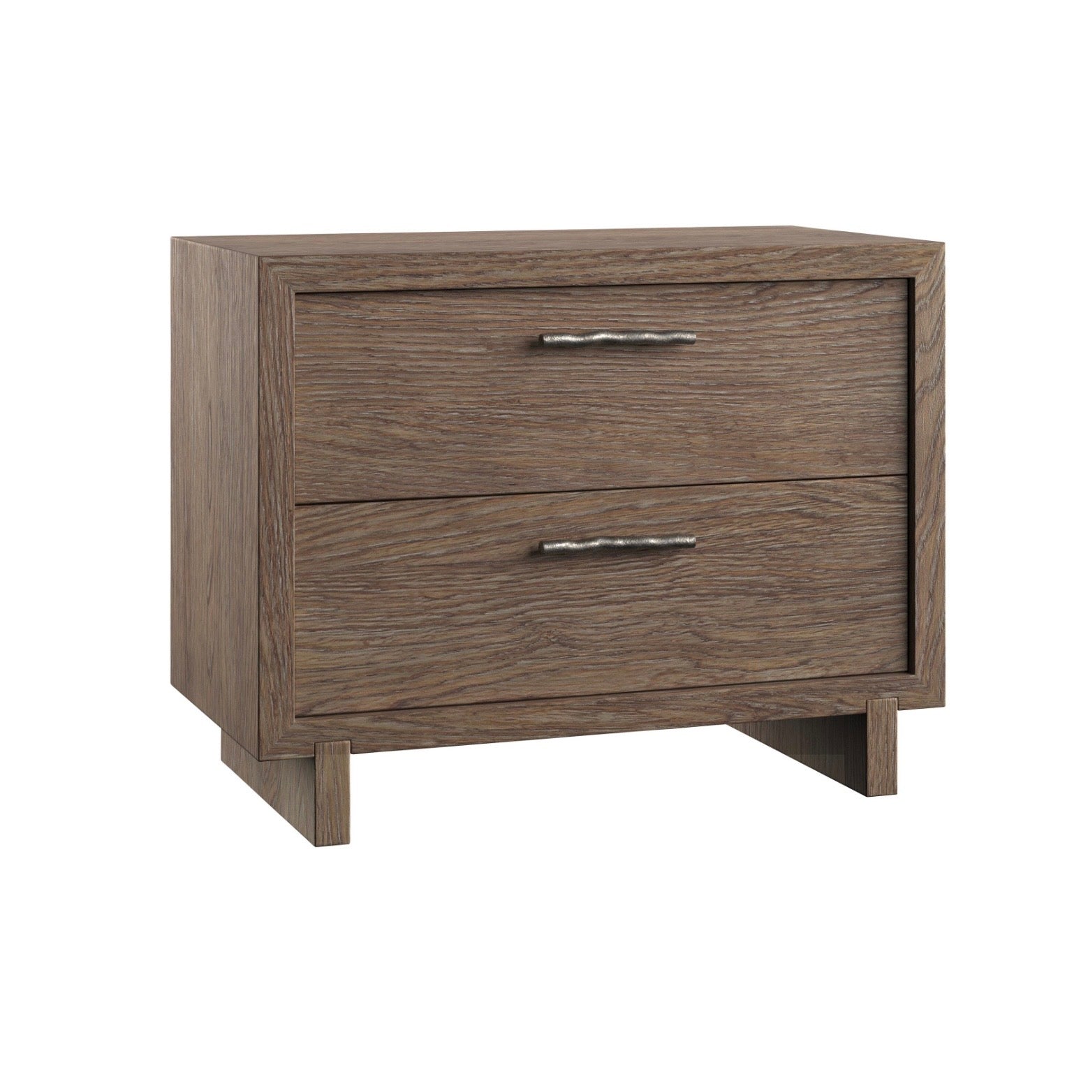 Bernhardt Casa Paros Collection Two Drawer 36 Inch Nightstand ~ Woven Playa Finish - Image 2