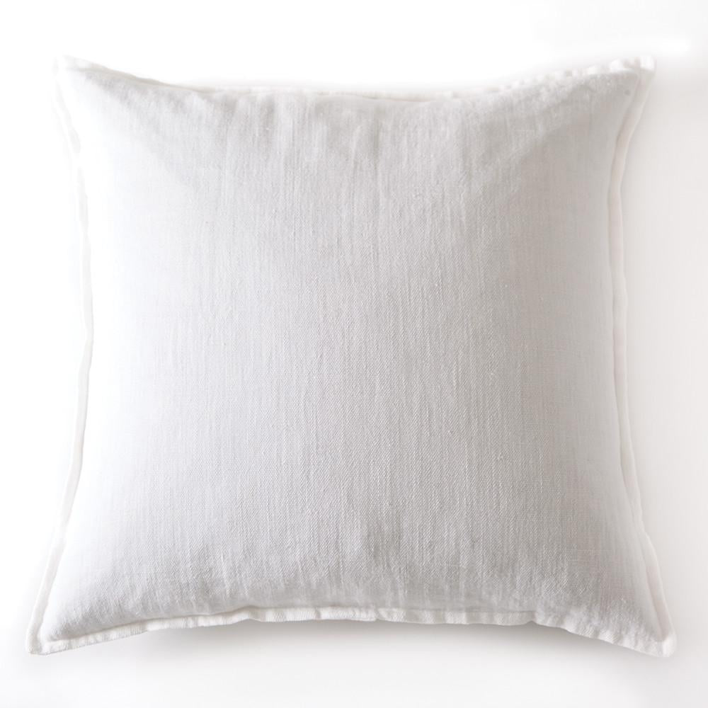 Pom Pom at Home Montauk Pure White Linen Large Euro Pillow Sham ~ 28 x 28