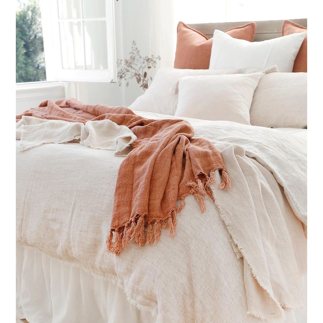 Pom Pom at Home Montauk Terracotta Linen Large Euro Pillow Sham ~ 28 x 28 - Image 2
