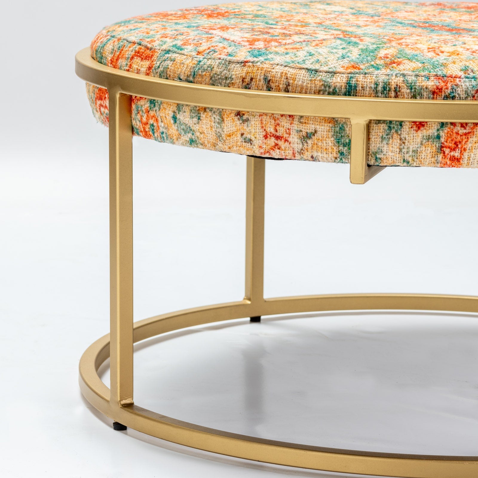 Crestview Collection Melinda Round Upholstered Coffee Table - Image 2