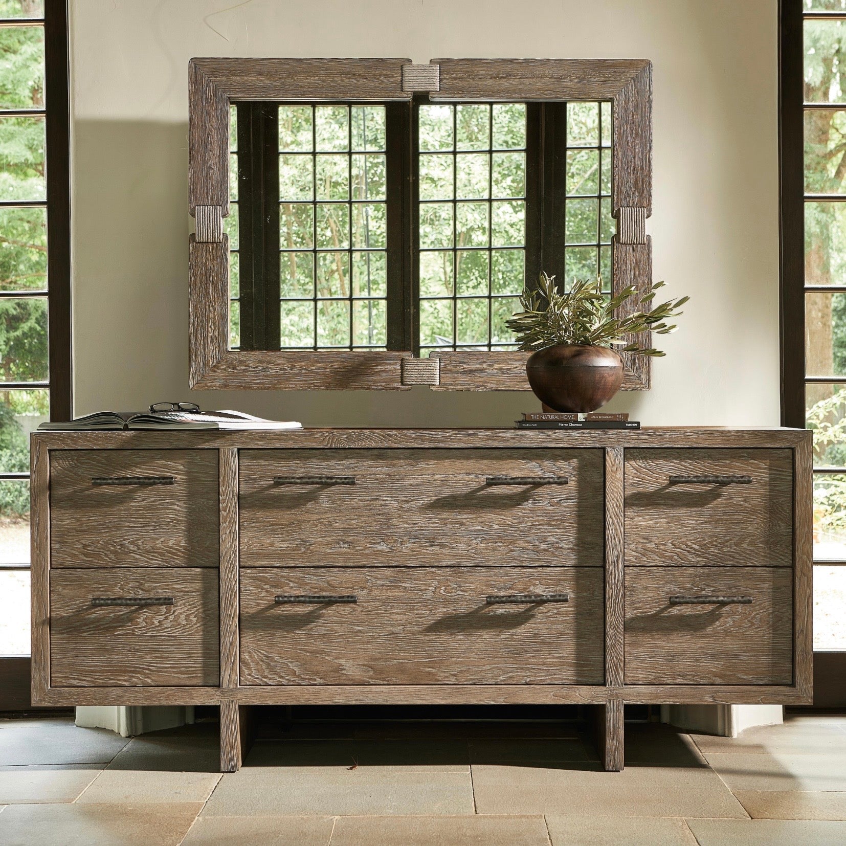 Bernhardt Casa Paros Collection Six Drawer Dresser ~ Woven Playa Finish