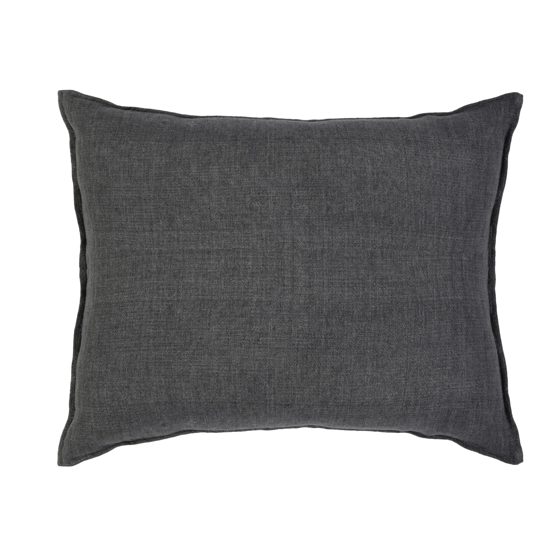 Pom Pom at Home Montauk Charcoal Linen Big Pillow with Insert  ~ 28 x 36 - Image 1