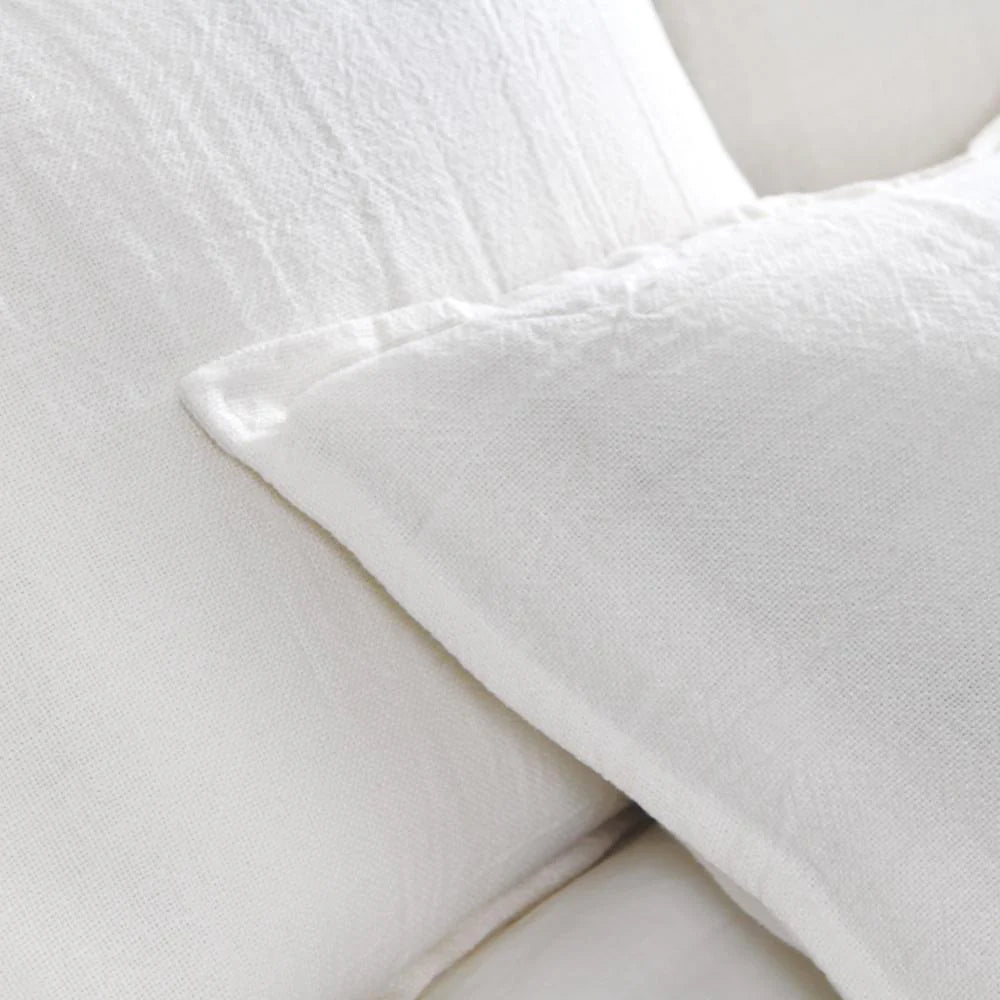 Pom Pom at Home Montauk Pure White Linen Big Pillow with Insert  ~ 28 x 36 - Image 2