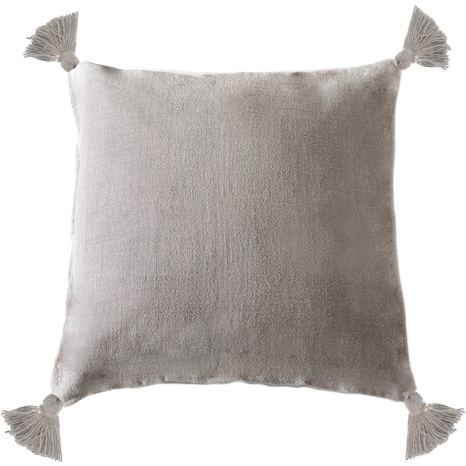 Pom Pom at Home Montauk Natural Linen Pillow with Tassels ~ 20 x 20 - Image 1