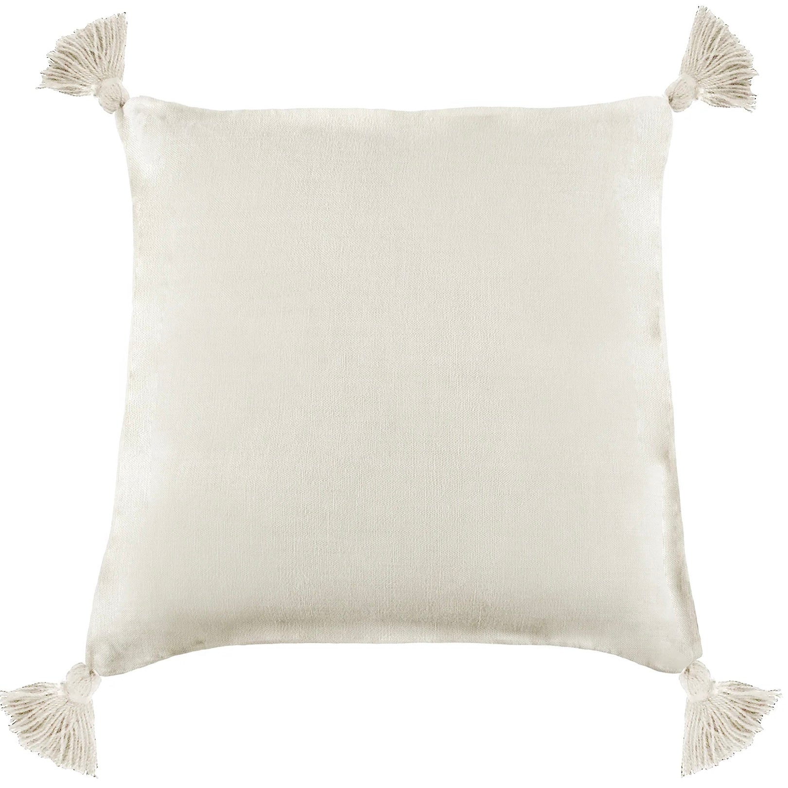 Pom Pom at Home Montauk Cream Linen Pillow with Tassels ~ 20 x 20 - Image 1