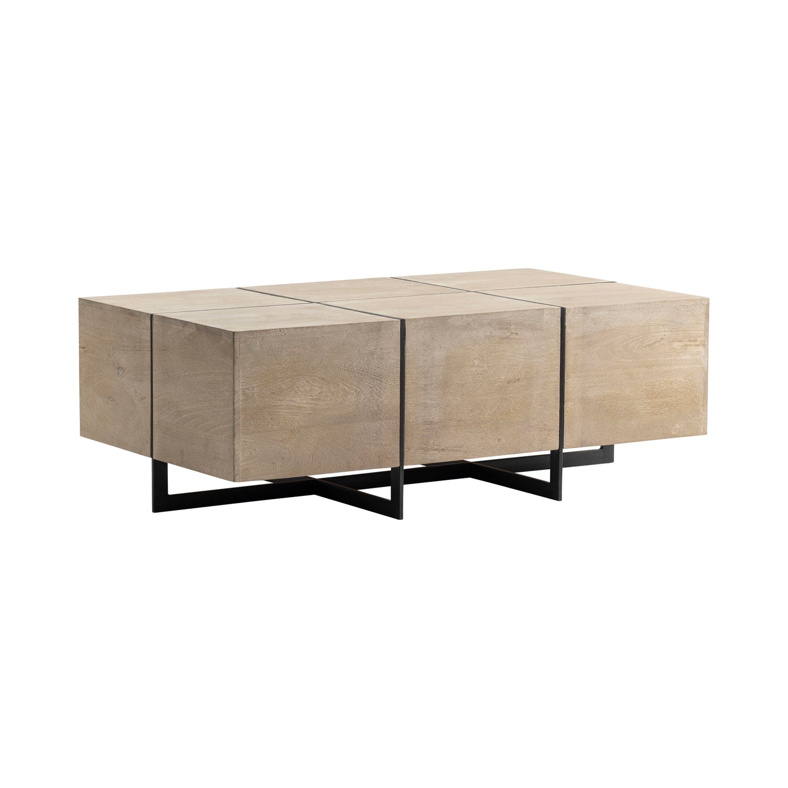 Crestview Collection Rivera Modern Rectangle Squares Coffee Table - Image 1