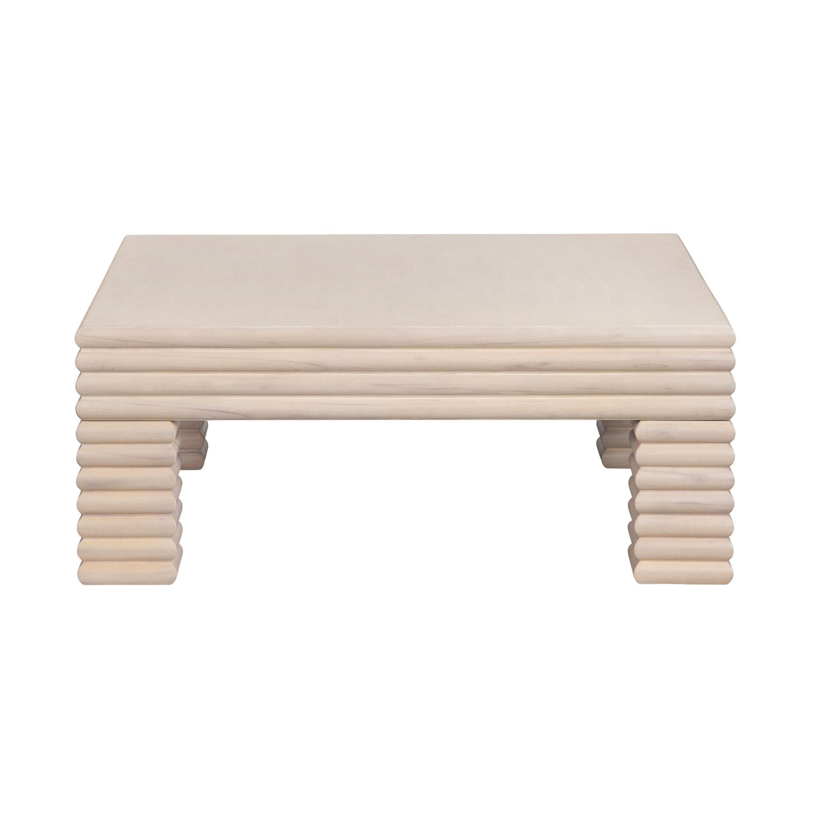Crestview Collection Piper Natural Fluted Wood Coffee Table - Image 2