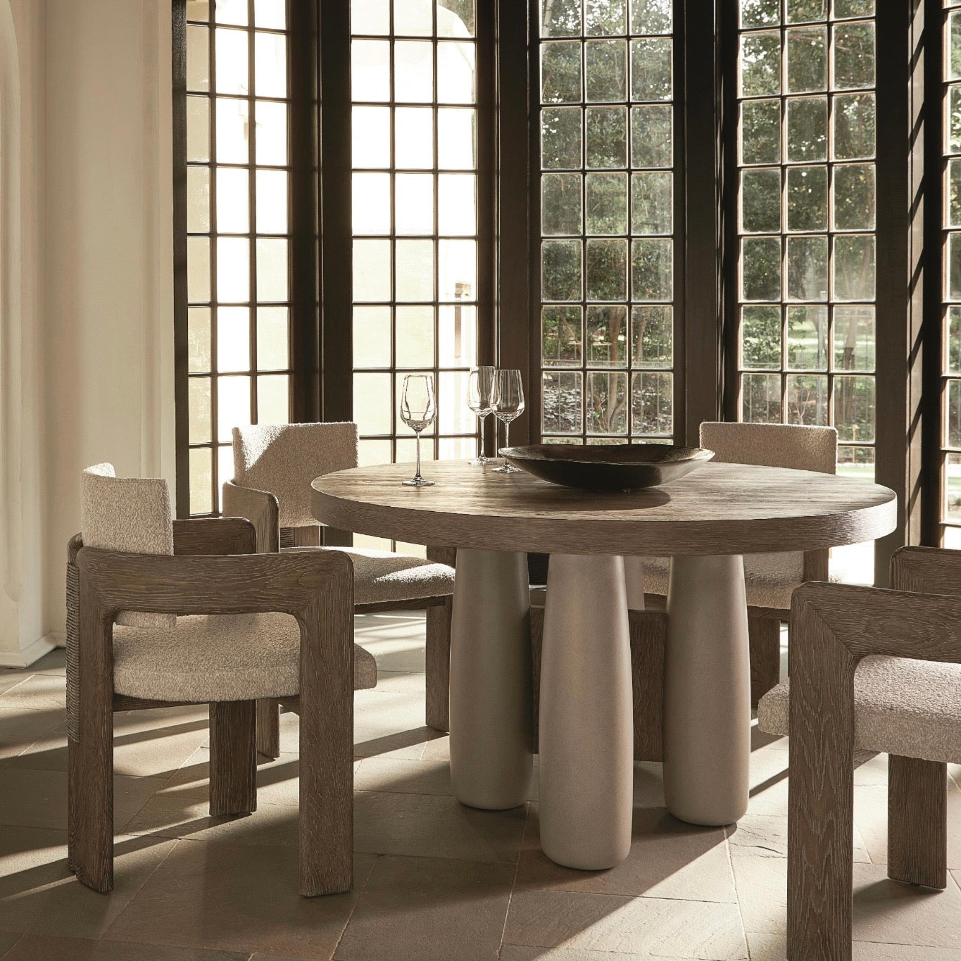 Bernhardt Casa Paros Collection Wood Framed Upholstered Dining Armchair ~ Playa Finish - Image 2