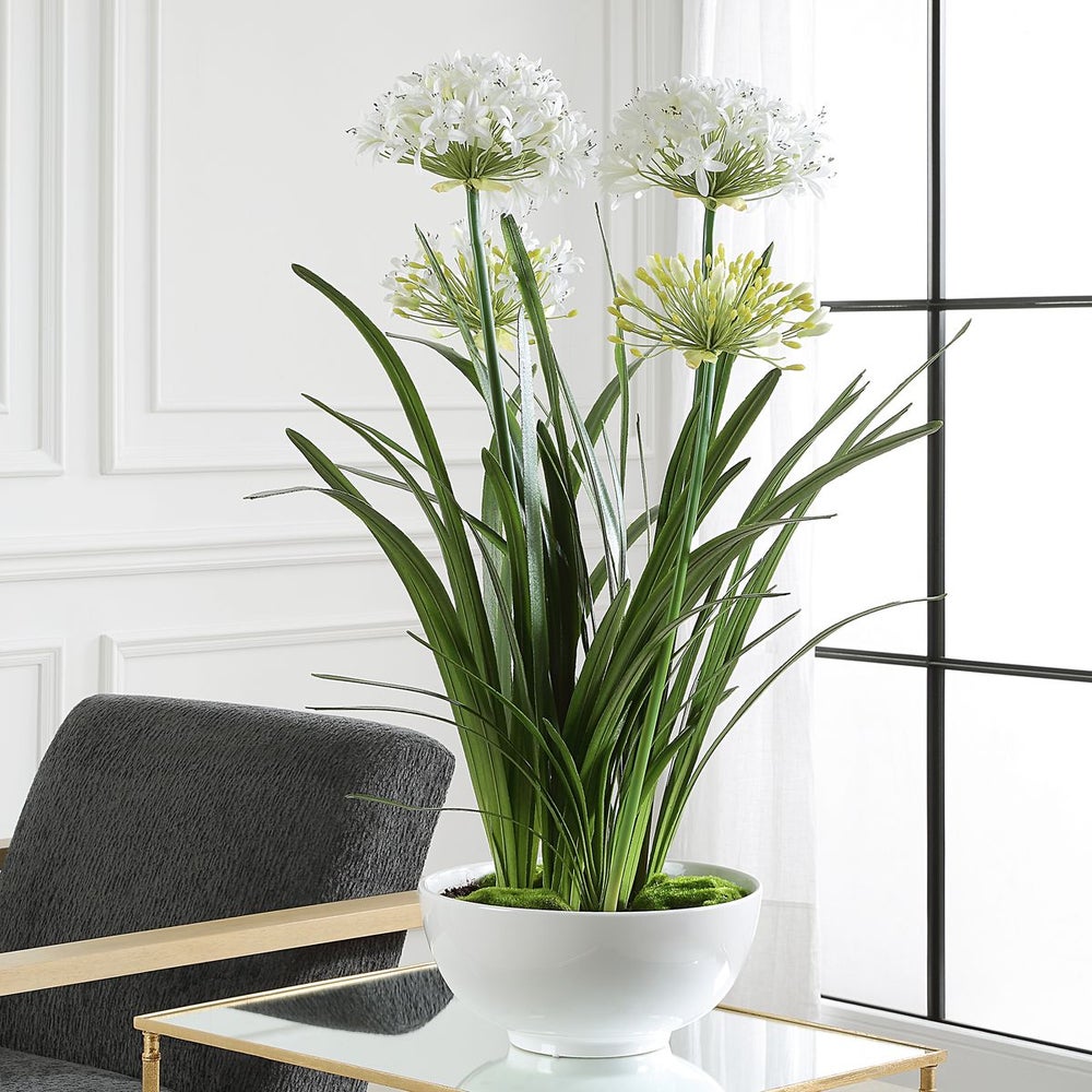 Uttermost Purity Agapanthus Centerpiece Botanicals - Image 1