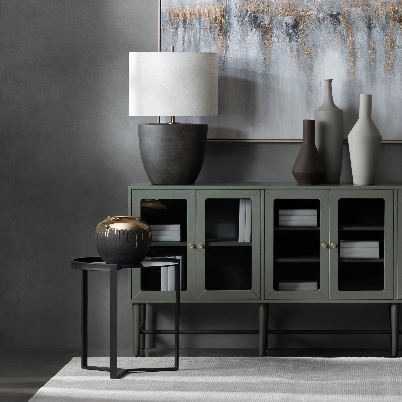 Crestview Collection Nova Modern Black End Table - Image 1