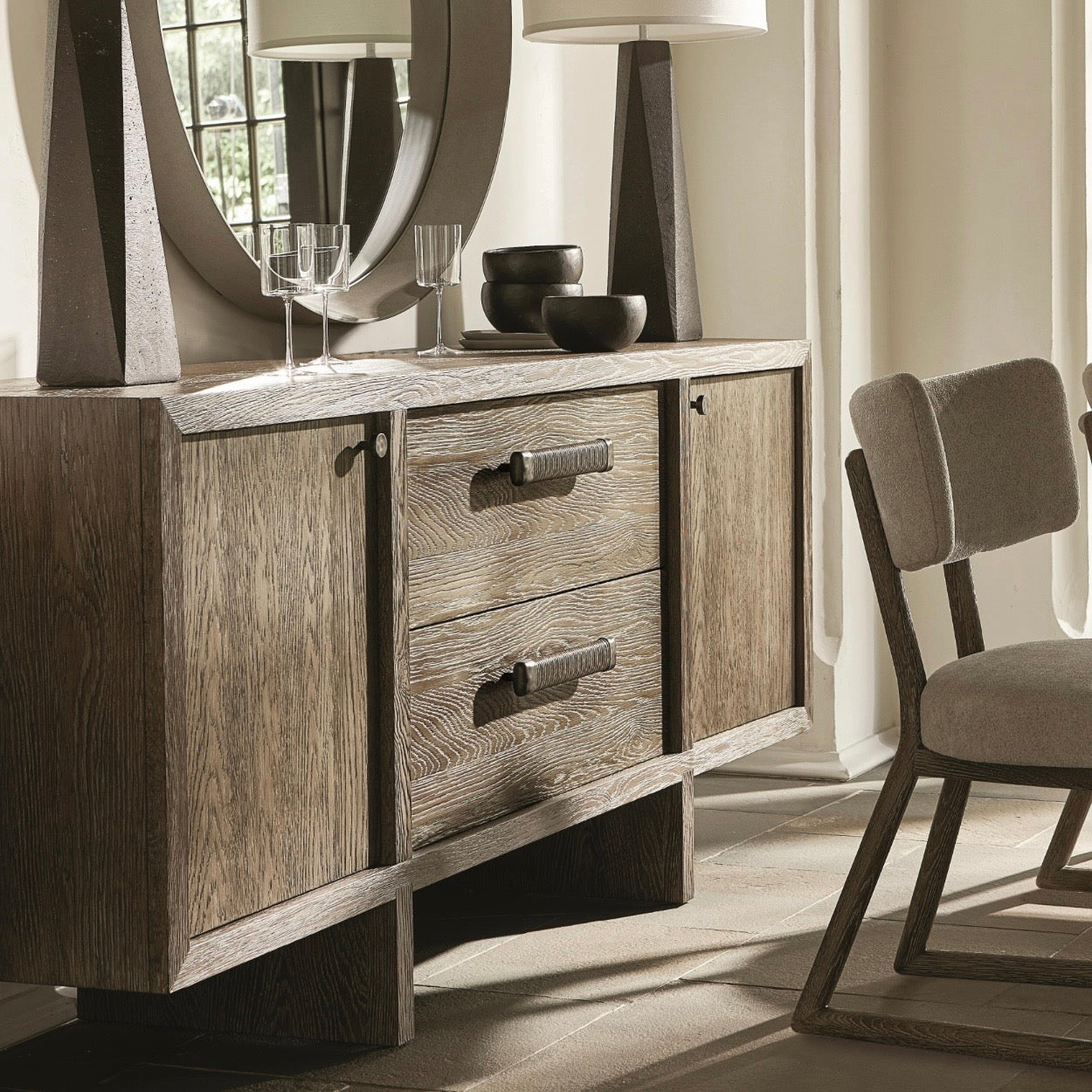 Bernhardt Casa Paros Collection Buffet ~ Playa Finish with Twisted Rope Hardware - Image 2
