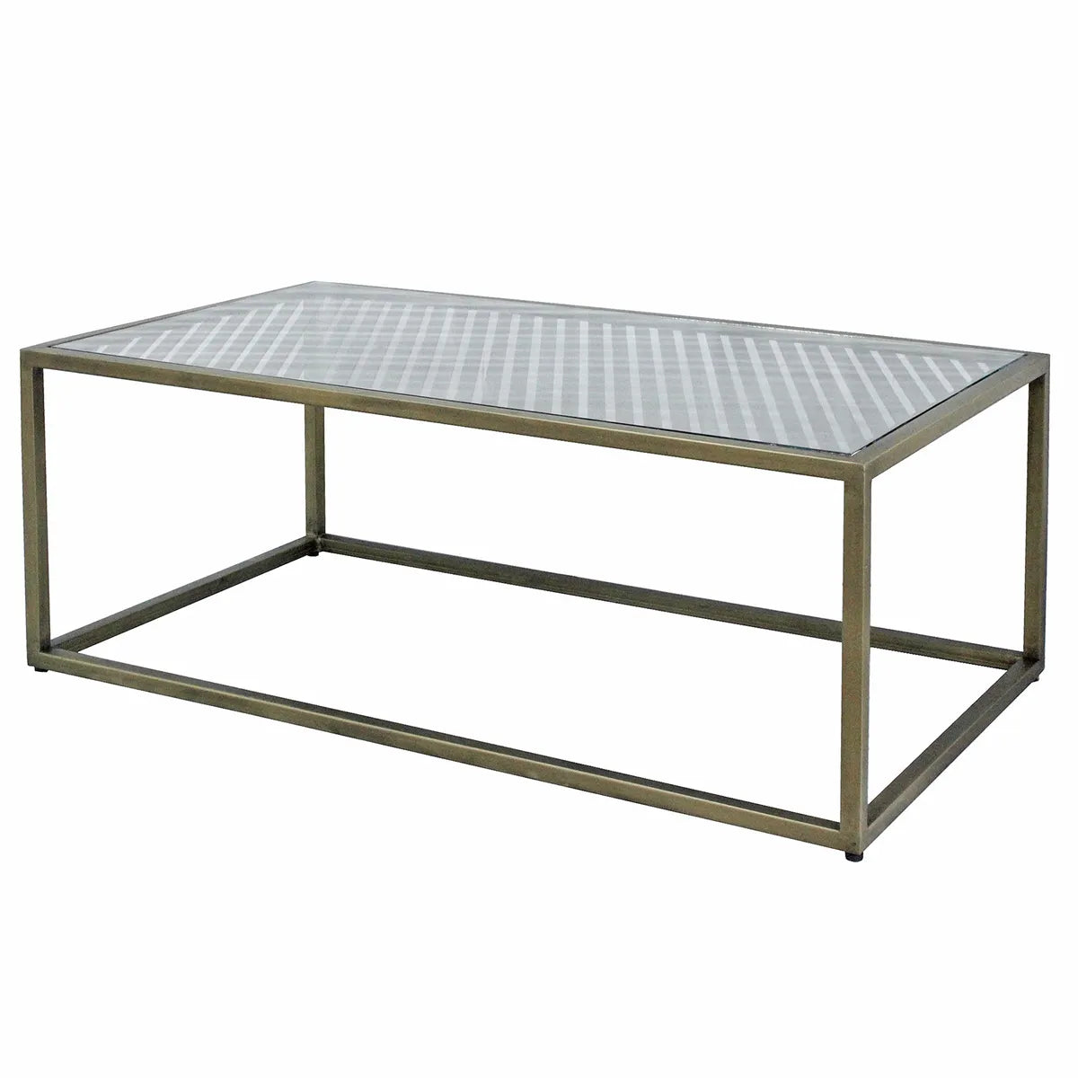 Crestview Collection Christian Rectangular Iron And Glass Coffee Table - Image 3
