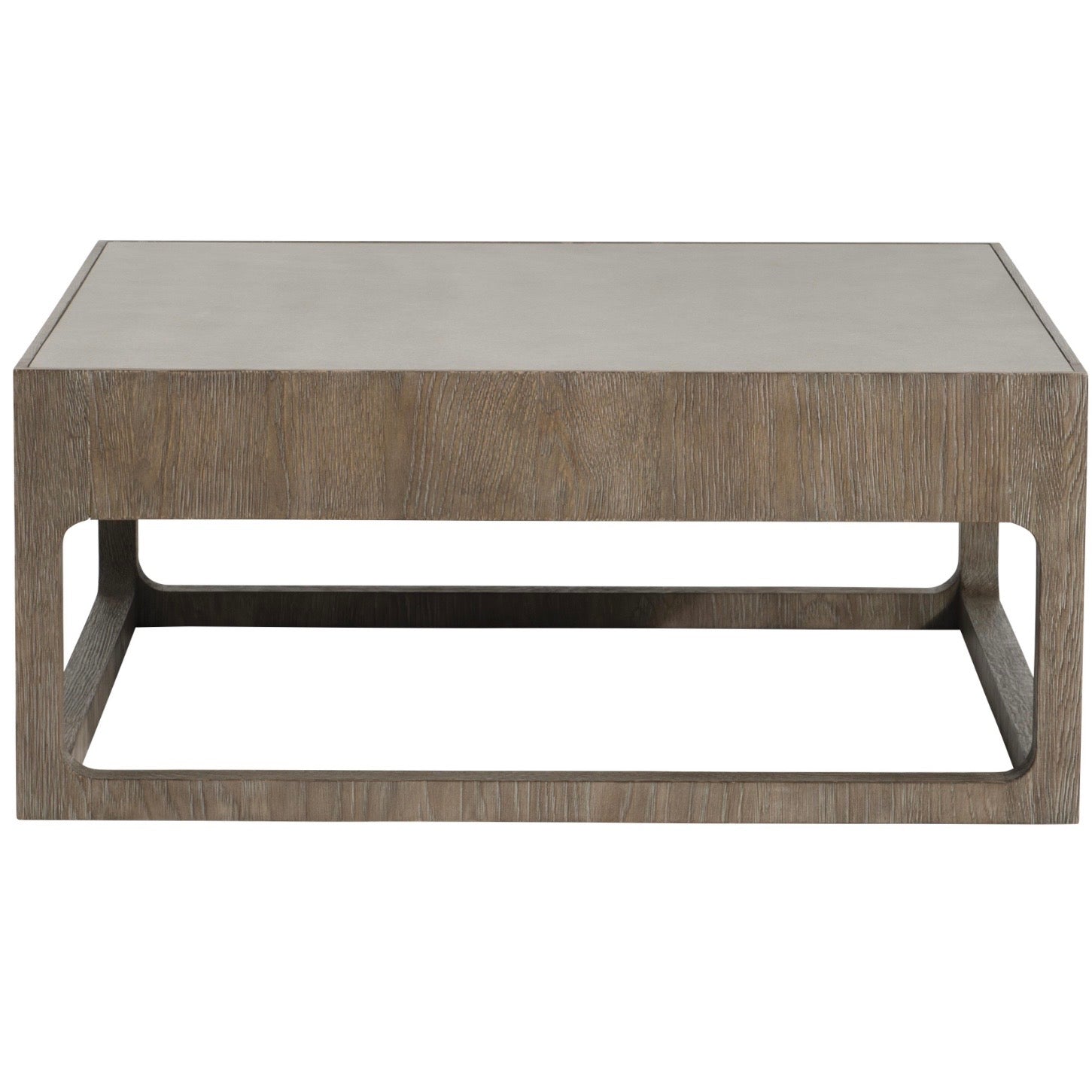 Bernhardt Casa Paros Collection Square Cocktail Table ~ Bedrock Faux Concrete Top with Playa Finish Base - Image 2