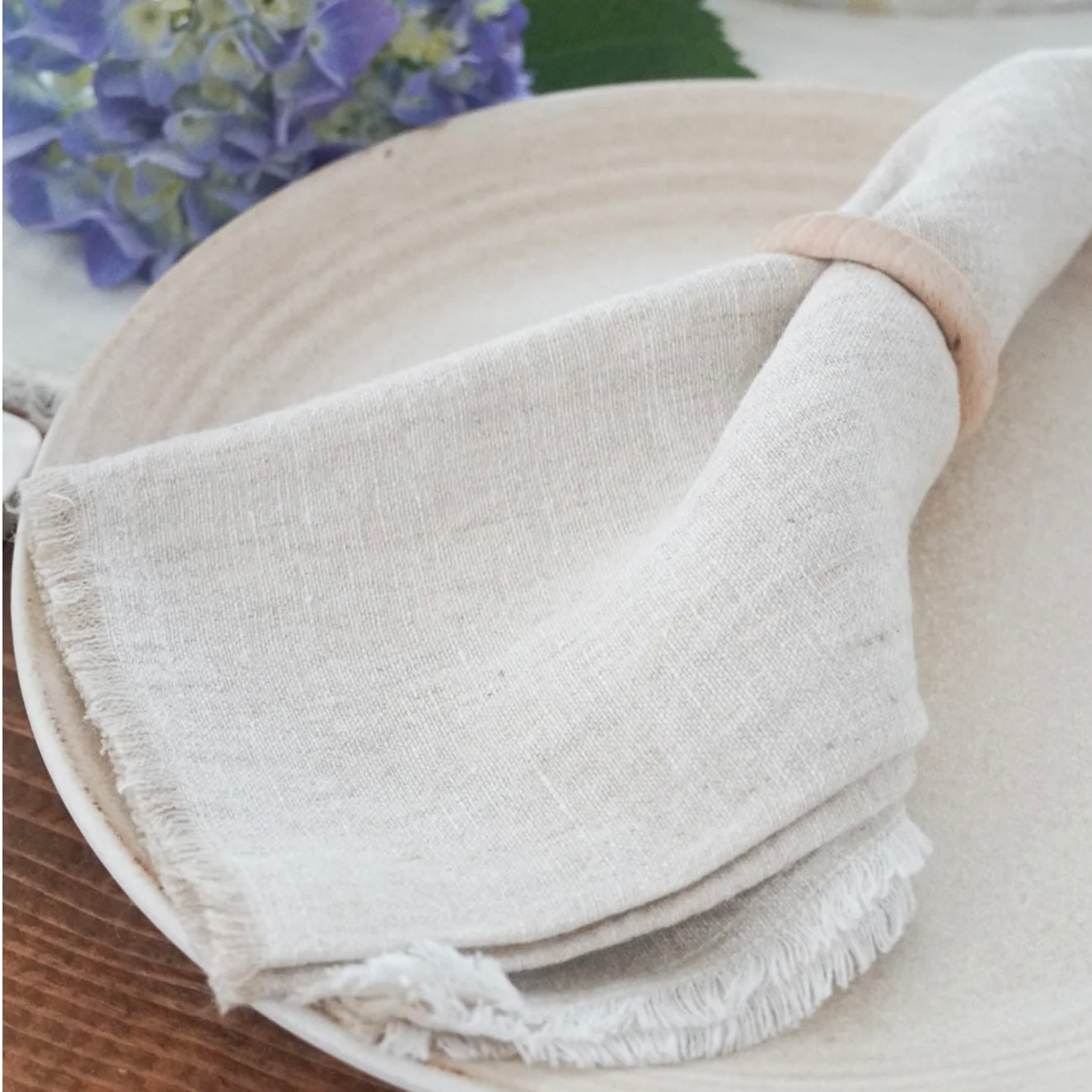 Anaya Home So Soft Linen So Soft Linen Fringe Napkins - Image 2