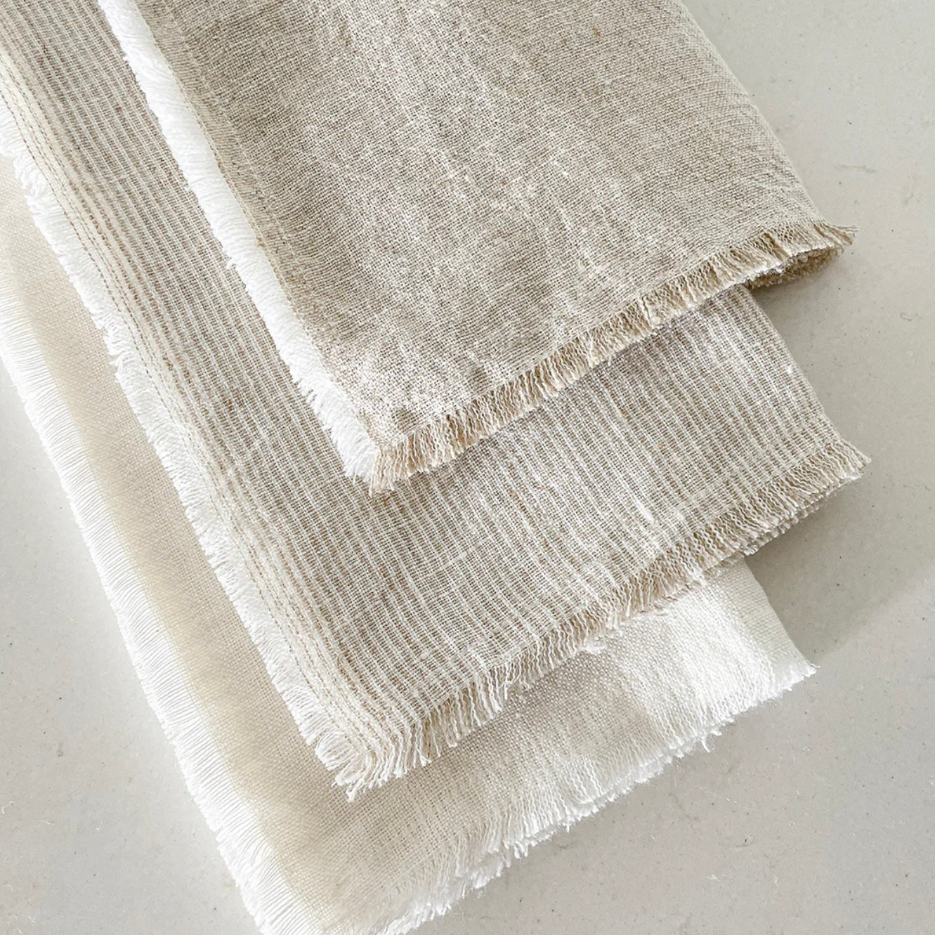 Anaya Home So Soft Linen Natural Beige Fringe Napkins ~ Set of 4  ~ DREAMY BEDDING SALE ~ Limited Quantity - Image 2