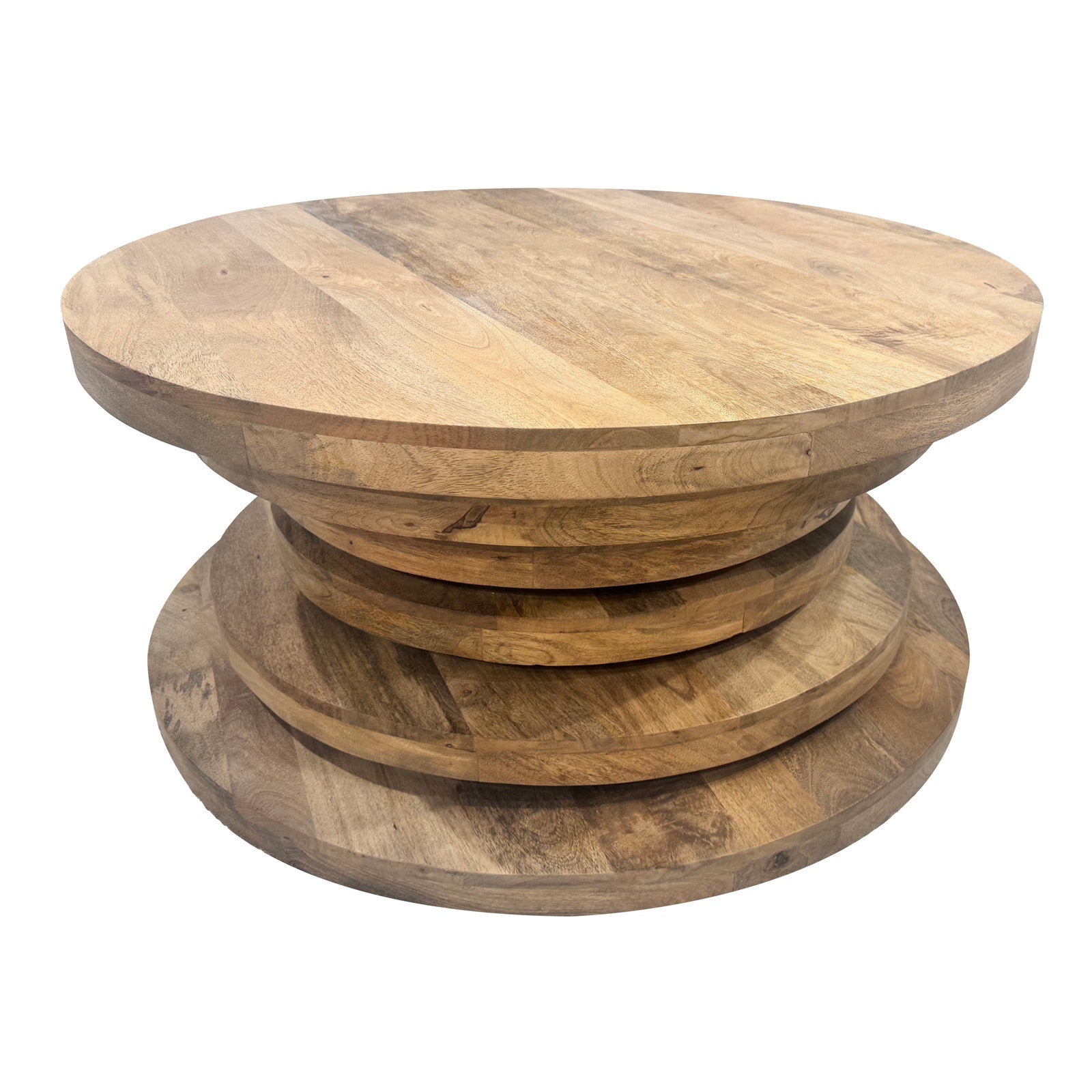 Crestview Collection Weston Natural Wood Round Coffee Table - Image 1